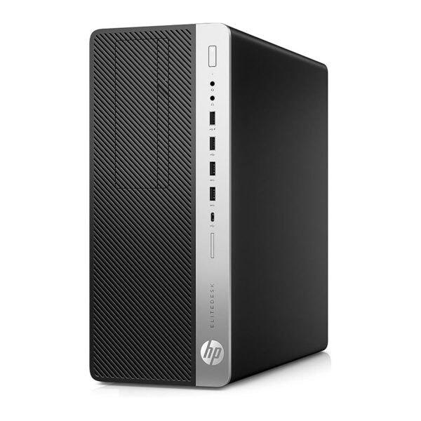 ⁦كمبيوتر HP EliteDesk 800 G3 Tower – بمعالج Intel Core i5-7500، وقرص صلب 500 جيجابايت، وذاكرة رام 8 جيجابايت، ونظام تشغيل Windows 10 Pro، باللون الأسود.⁩ - الصورة ⁦2⁩