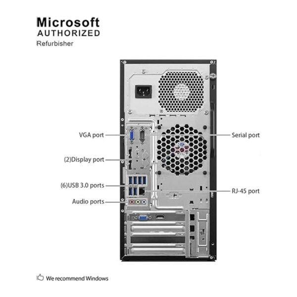 ⁦كمبيوتر مكتبي Lenovo ThinkCentre M900 Tower، بمعالج Intel Quad Core i5-6500 يصل إلى 3.6 جيجاهرتز، وذاكرة رام 8 جيجابايت DDR4، ومحرك أقراص DVD، ودعم WiFi وBluetooth 4.0.⁩ - الصورة ⁦4⁩