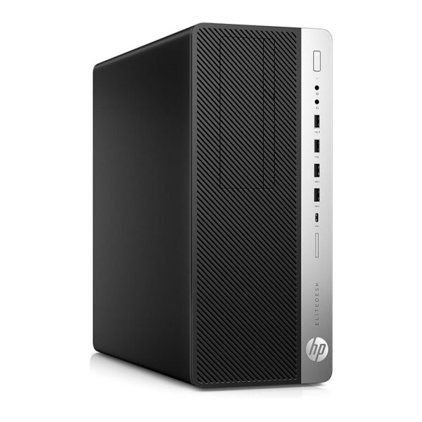 ⁦كمبيوتر HP EliteDesk 800 G3 Tower – بمعالج Intel Core i5-7500، وقرص صلب 500 جيجابايت، وذاكرة رام 8 جيجابايت، ونظام تشغيل Windows 10 Pro، باللون الأسود.⁩ - الصورة ⁦3⁩