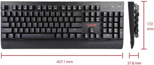 Redragon K557 RGB Backlit Mechanical Gaming Keyboard with Blue Switches, Aluminum Base, Anti-ghosting 104 Keys - Image 5