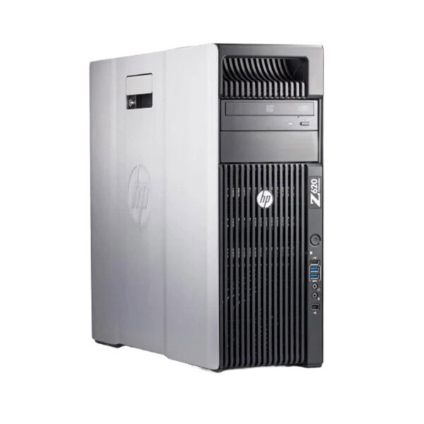 كمبيوتر وركستيشن HP Z620 Tower، مزود بمعالج Intel Xeon E5، وذاكرة رام 16 جيجابايت DDR3، وقرص صلب 500 جيجابايت HDD، وبطاقة رسومات Nvidia Quadro 4000 بسعة 2 جيجابايت DDR5 وواجهة 256 بت، بالإضافة إلى محرك أقراص DVD RW.