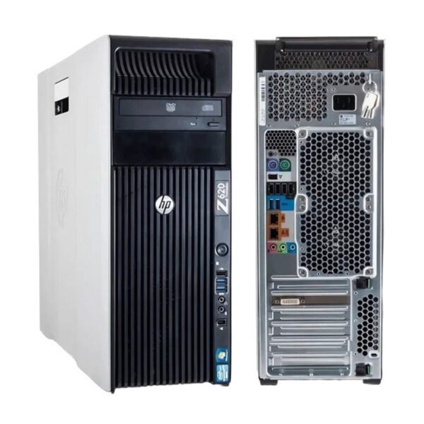 ⁦كمبيوتر وركستيشن HP Z620 Tower، مزود بمعالج Intel Xeon E5، وذاكرة رام 16 جيجابايت DDR3، وقرص صلب 500 جيجابايت HDD، وبطاقة رسومات Nvidia Quadro 4000 بسعة 2 جيجابايت DDR5 وواجهة 256 بت، بالإضافة إلى محرك أقراص DVD RW.⁩ - الصورة ⁦2⁩