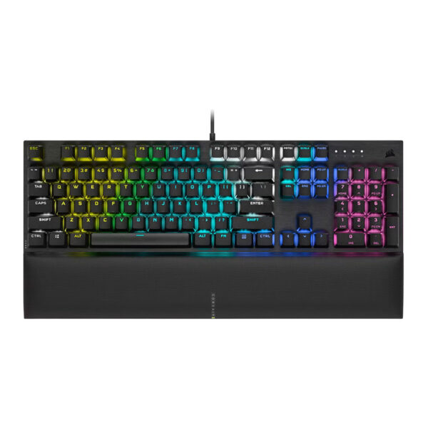 كورسير K60 RGB PRO SE لوحة مفاتيح ميكانيكية للألعاب – مزودة بمفاتيح CHERRY MV الميكانيكية بنسبة 100%، مع إضاءة RGB قابلة للتخصيص، باللون الأسود.