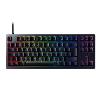 ريزر Huntsman Tournament Edition (Red Switch) – لوحة مفاتيح ألعاب TKL مدمجة مزودة بمفاتيح Opto-Mechanical خطية وسريعة، مع أغطية مفاتيح PBT، وإضاءة Chroma RGB، وتخطيط QWERTZ DE، باللون الأسود