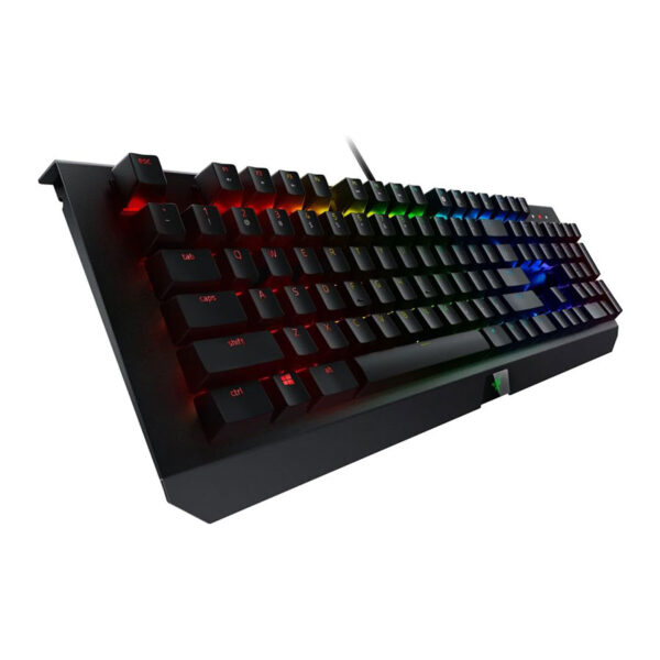 ⁦ريزر BlackWidow X Chroma Gunmetal Edition – لوحة مفاتيح ميكانيكية سلكية للألعاب، مزودة بإضاءة RGB وتصميم إرجونومي لراحة إضافية، تأتي بلون Gunmetal Grey الأنيق⁩ - الصورة ⁦3⁩