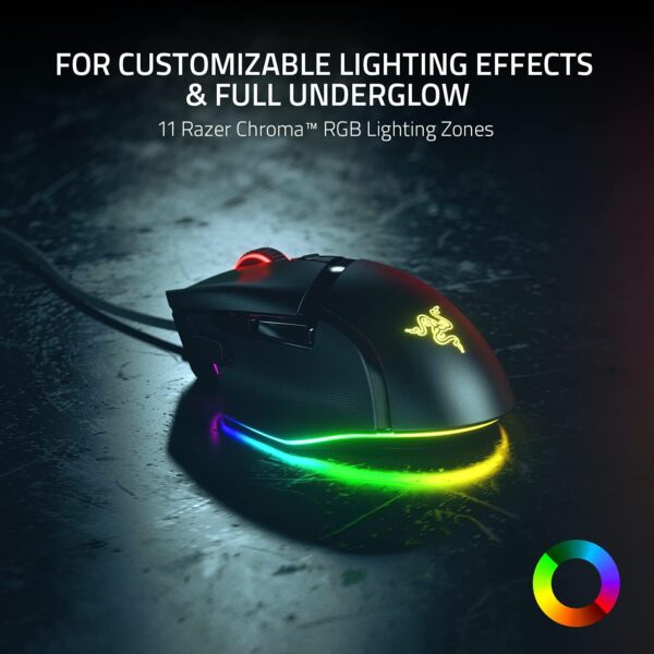 Razer Basilisk V3 Customizable Ergonomic Gaming Mouse: Fastest Gaming Mouse Switch - Chroma RGB Lighting - 26K Dpi Optical Sensor - 11 ProgRAMmable Buttons - Hyperscroll Tilt Wheel - Classic Black - Image 6