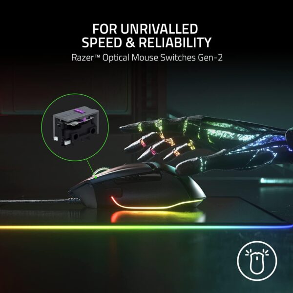 Razer Basilisk V3 Customizable Ergonomic Gaming Mouse: Fastest Gaming Mouse Switch - Chroma RGB Lighting - 26K Dpi Optical Sensor - 11 ProgRAMmable Buttons - Hyperscroll Tilt Wheel - Classic Black - Image 5