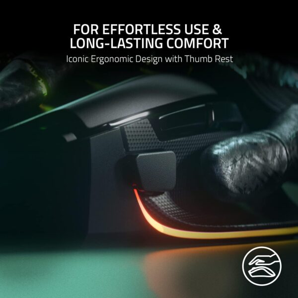 Razer Basilisk V3 Customizable Ergonomic Gaming Mouse: Fastest Gaming Mouse Switch - Chroma RGB Lighting - 26K Dpi Optical Sensor - 11 ProgRAMmable Buttons - Hyperscroll Tilt Wheel - Classic Black - Image 3