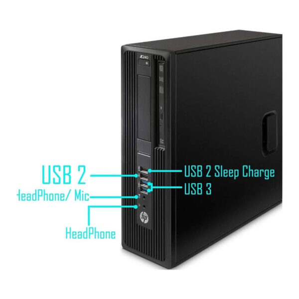 ⁦كمبيوتر وركستيشن HP Z240 Workstation SFF، بمعالج Intel Core i5-6500 بسرعة تصل إلى 3.60GHz، وذاكرة عشوائية 8 جيجابايت DDR4، وسعة تخزين 500 جيجابايت SATA، يدعم دقة 4K، ويحتوي على منفذ DisplayPort.⁩ - الصورة ⁦2⁩