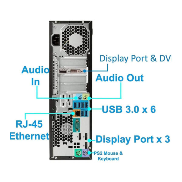 ⁦كمبيوتر وركستيشن HP Z240 Workstation SFF، بمعالج Intel Core i5-6500 بسرعة تصل إلى 3.60GHz، وذاكرة عشوائية 8 جيجابايت DDR4، وسعة تخزين 500 جيجابايت SATA، يدعم دقة 4K، ويحتوي على منفذ DisplayPort.⁩ - الصورة ⁦3⁩