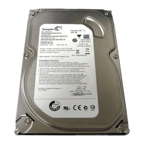 Seagate Pipeline HD ST3500414CS 500GB 5900RPM 16MB Cache SATA II 3.0Gb/s 3.5in Internal Hard Drive (PC, RAID, NAS, CCTV DVR)