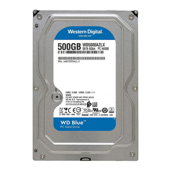 Western Digital Blue WD5000AZLX 500 جيجابايت 7200 دورة في الدقيقة 32 ميجابايت ذاكرة مؤقتة واجهة SATA بسرعة 6.0 جيجابت/ثانية مقاس 3.5 بوصة قرص صلب داخلي