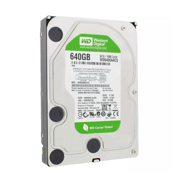 ⁦Western Digital Green 640 جيجابايت WD6400AACS بسرعة 7200 دورة/دقيقة، ذاكرة مؤقتة 16 ميجابايت، واجهة SATA II، مقاس 3.5 بوصة⁩ - الصورة ⁦2⁩