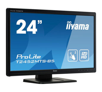 شاشة iiyama ProLite T2452MTS بحجم 24 بوصة، تعمل باللمس المزدوج (Dual Touch)، بدقة عالية HD، من نوع LED، باللون الأسود