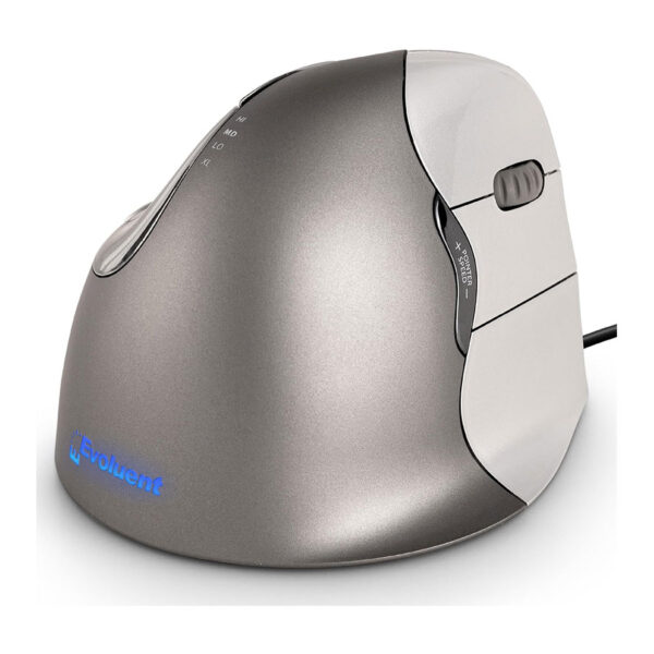Evoluent Vertical Mouse 4 Right Hand Ergonomic Mouse Wired USB – Relieves Wrist Discomfort, Adjustable Speed, Programmable Buttons – Vertical Ergonomic Wired Mouse for Carpal Tunnel, Office Use